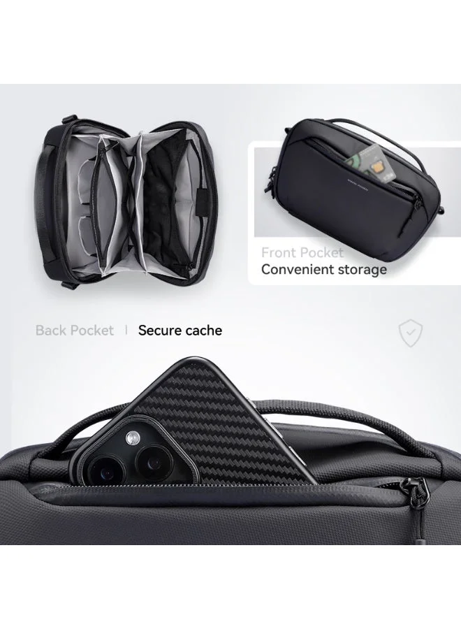 MARK RYDEN  Mark Ryden MR-165 Black Digital Organizer Bag – 3C Series Tech Accessory Pouch with Shoulder Strap, Water-Repellent Oxford Fabric, YKK Zippers – Crossbody or Clutch for Travel and Daily Use  | Best Price UAE